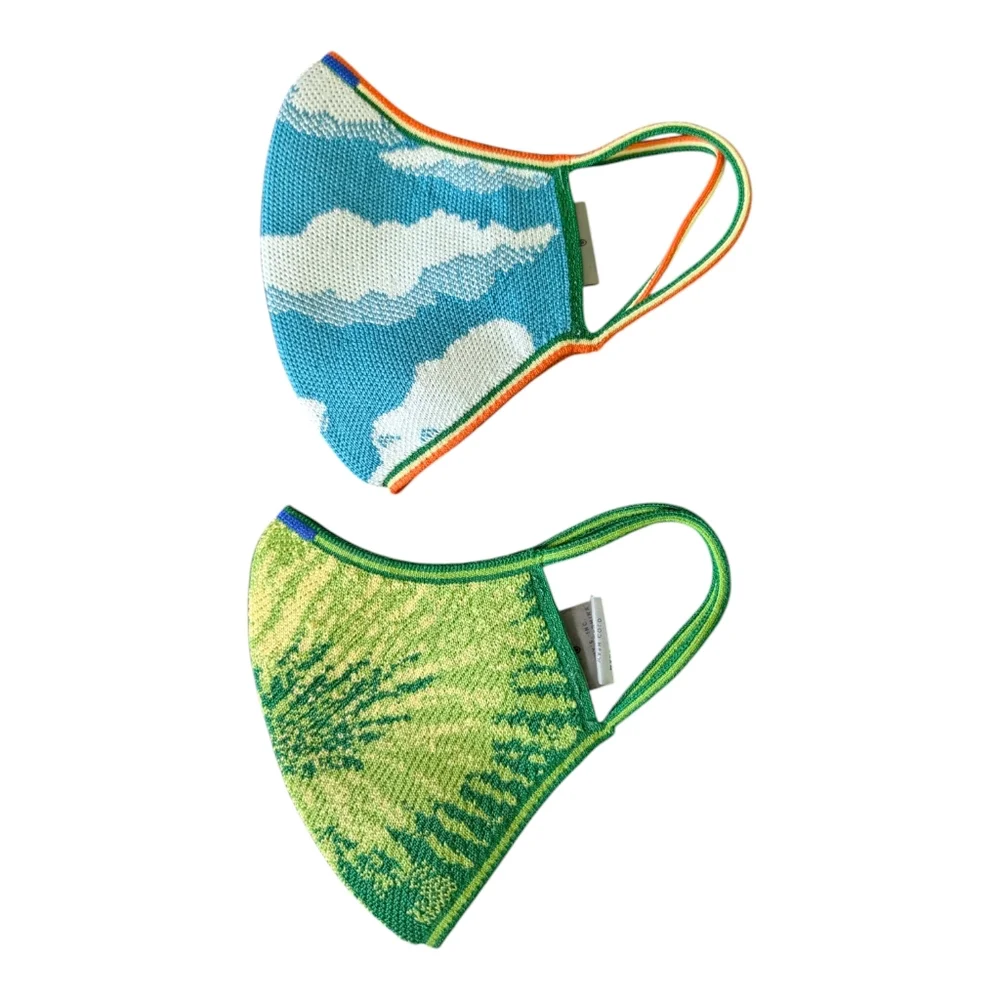 RARE Rothy's Kids Face Mask Set - Blue Cloud & Green Tie-Dye